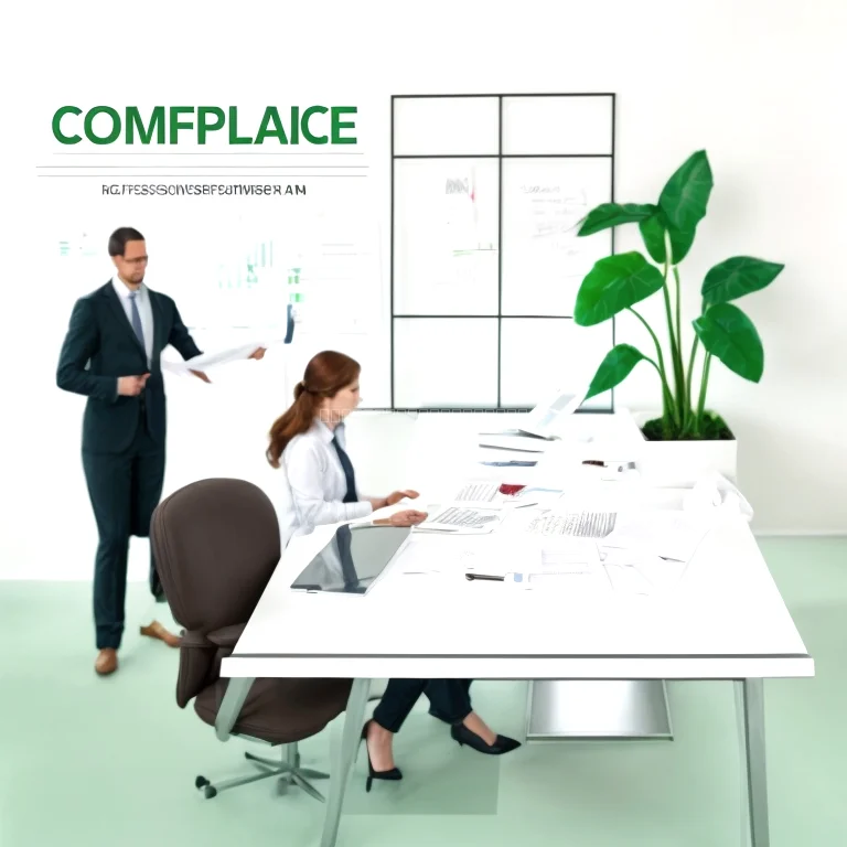 Business team reviewing compliance documents
